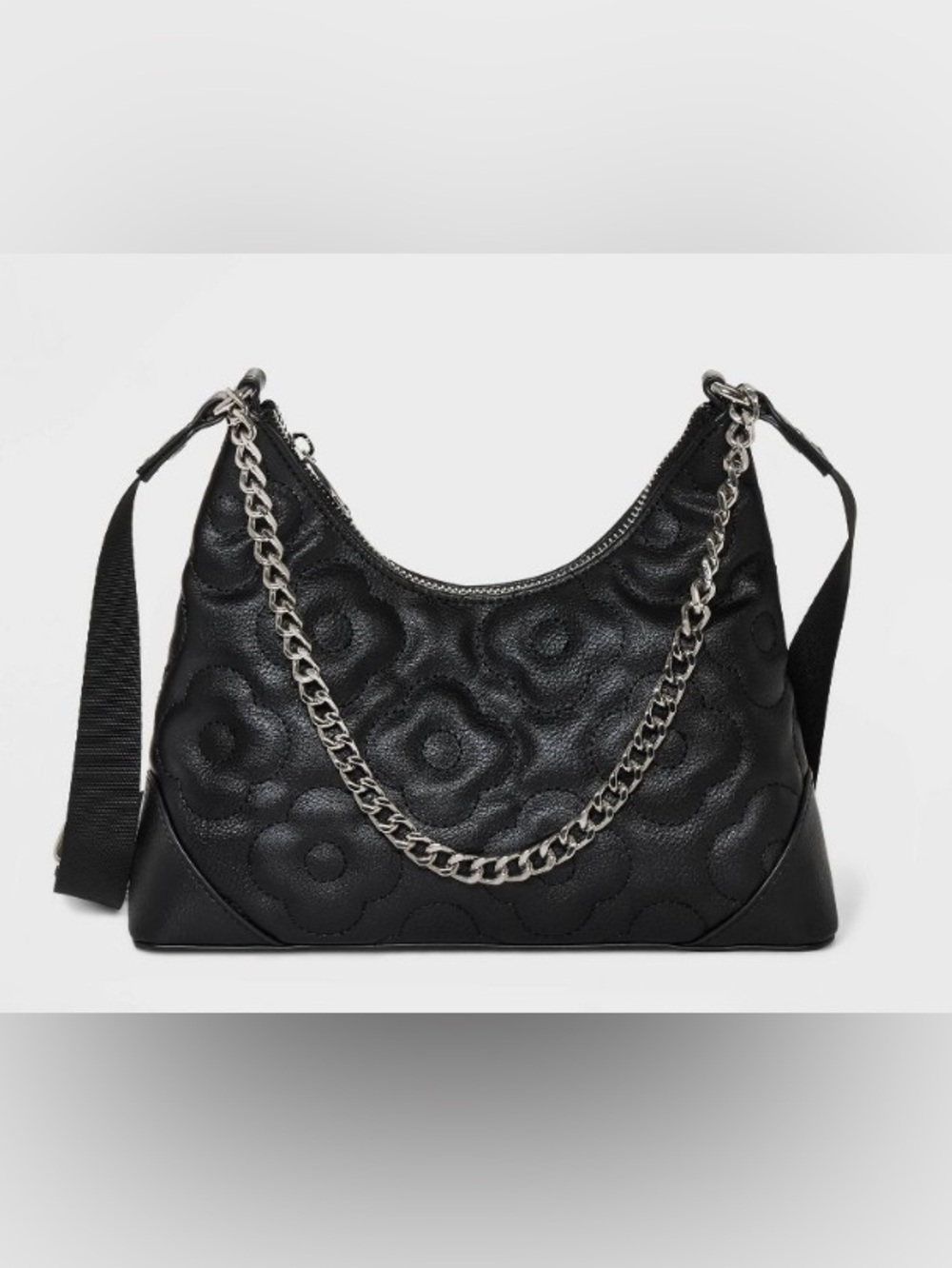 Wild Fable Floral Chain-Handle Shoulder Bag - Black